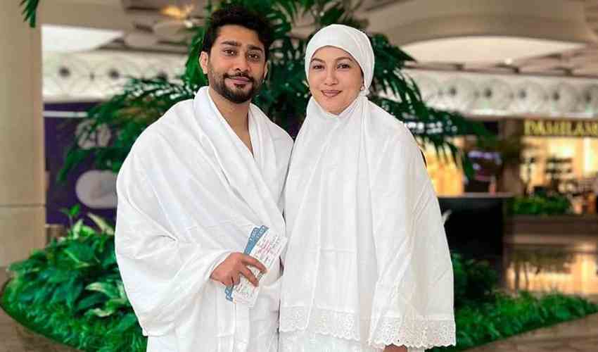 Gauhar Khan Heartwarming Umrah Moment: Revealing Son Zeehan Face