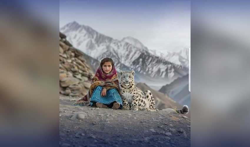 Viral Photo Truth Girl and Snow Leopard – Real or AI